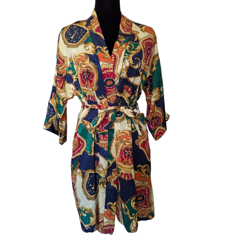 Incredible Vintage Baroque Patterned Robe - image 2